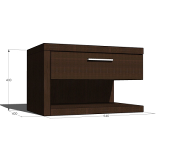 现代实木床头柜su模型
