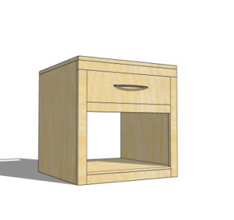 现代实木床头柜su模型