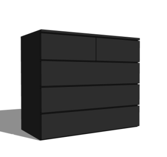 现代黑色斗柜su模型