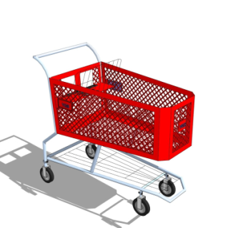 现代超市购物车su模型