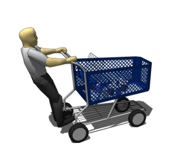 现代超市购物车su模型