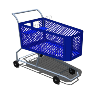 现代超市购物车su模型