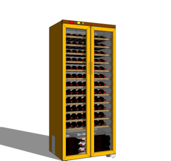 现代金属酒柜su模型