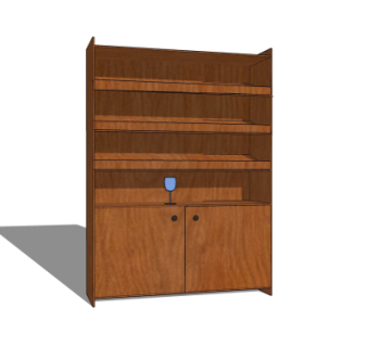 现代实木酒柜su模型