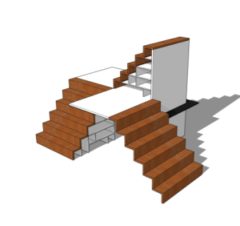 现代简约楼梯su模型