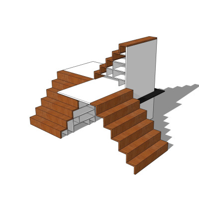 现代简约楼梯su模型