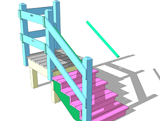 现代简约楼梯su模型