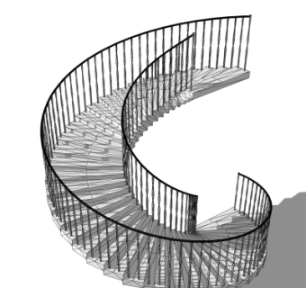 现代螺旋楼梯su模型
