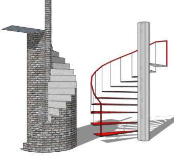 现代螺旋楼梯su模型
