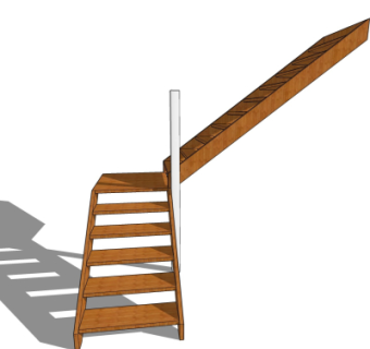 现代实木楼梯su模型