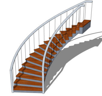 现代旋转楼梯su模型