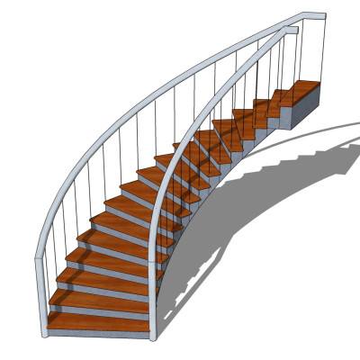 现代旋转楼梯su模型