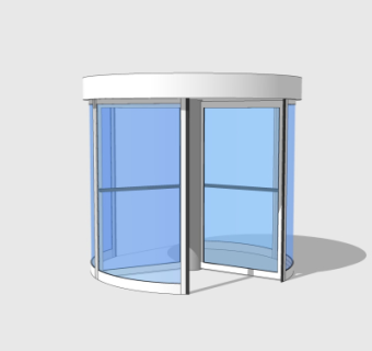 现代玻璃旋转门su模型