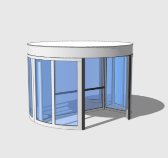 现代玻璃旋转门su模型
