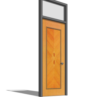 现代实木平开门su模型