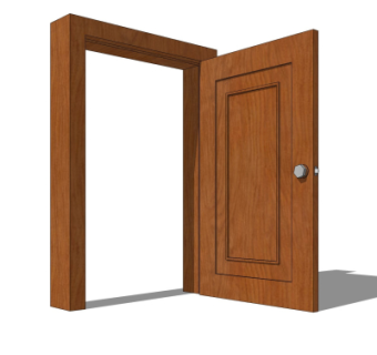 现代实木平开门su模型