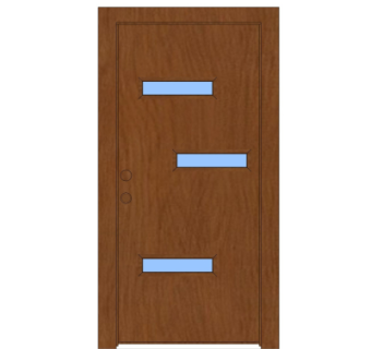 现代实木平开门su模型