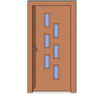 现代实木平开门su模型