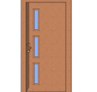 现代实木平开门su模型