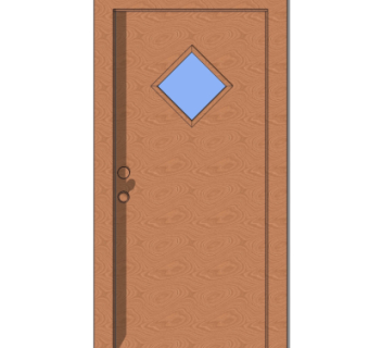 现代实木平开门su模型