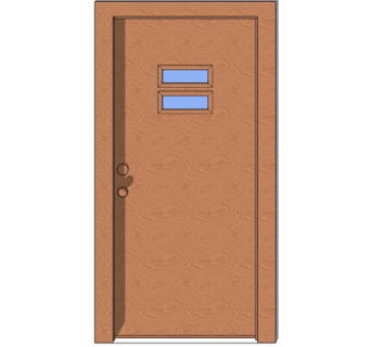 现代实木平开门su模型