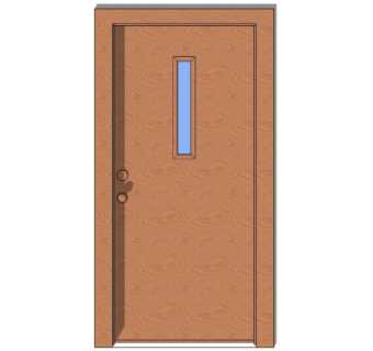 现代实木平开门su模型