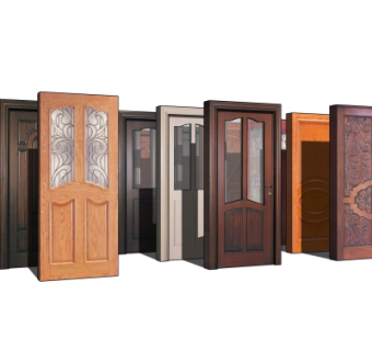 现代实木平开门su模型