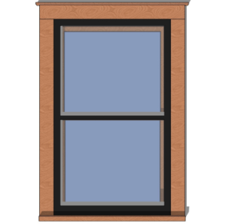 现代玻璃推拉窗su模型