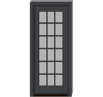 现代实木平开门su模型