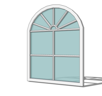 欧式玻璃窗户su模型