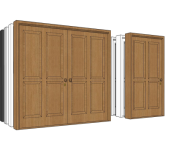 现代实木平开门su模型