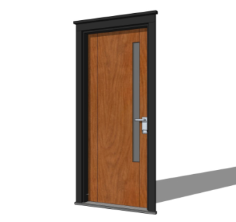 现代实木平开门su模型