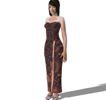 现代女士人物su模型