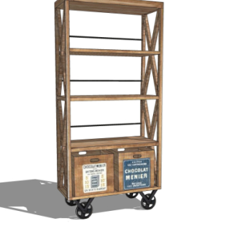 工业风置物架su模型