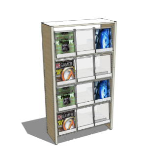 现代杂志展示架su模型