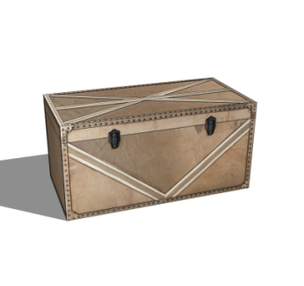 现代皮革箱子su模型