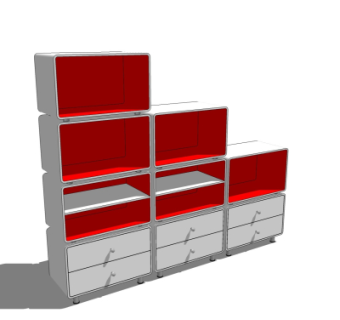 现代储物柜su模型