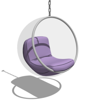 现代玻璃吊椅su模型
