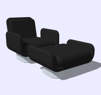 现代布艺休闲椅su模型