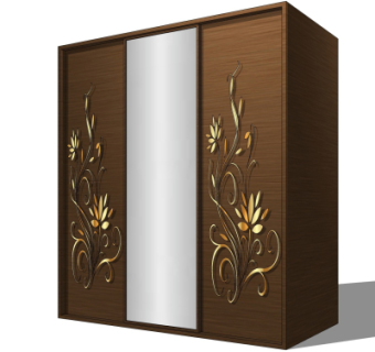 现代实木衣柜su模型