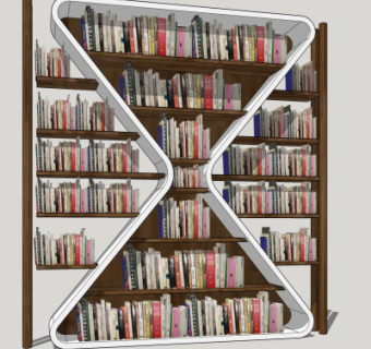 现代简约书架su模型