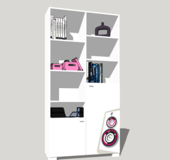 现代极简装饰柜su模型