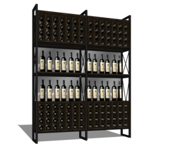 工业风金属酒架su模型