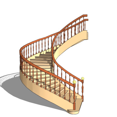 简美螺旋楼梯su模型