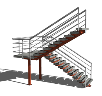 工业风金属楼梯su模型