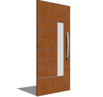 现代实木平开门su模型