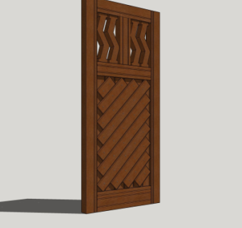 现代实木隔断su模型