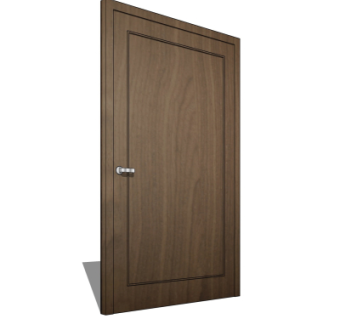 现代实木平开门su模型