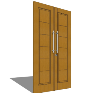 现代实木双开门su模型