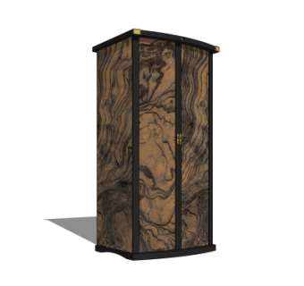 中式实木衣柜su模型